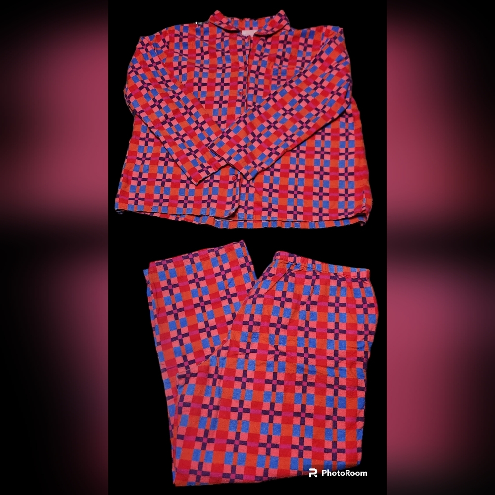 Women's 2 Pc Flannel Pajama Set, sz XL/16